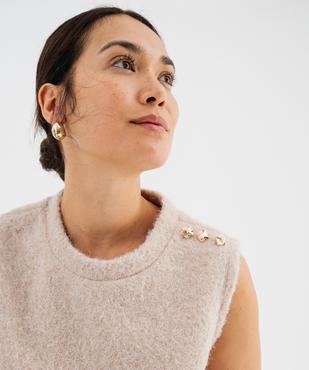 Pull sans manches col rond femme vue3 - GEMO(FEMME PAP) - GEMO