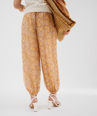 Pantalon sarouel en voile imprimé femme vue3 - GEMO(FEMME PAP) - GEMO