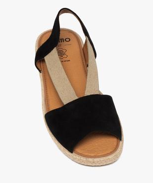 Sandales femme en cuir et semelle bordée de corde vue5 - GEMO (CASUAL) - GEMO