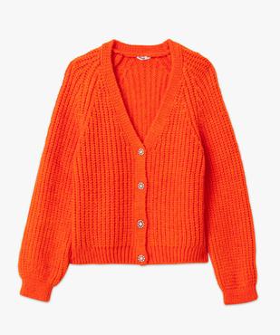 Gilet femme en grosse maille avec boutons strass vue4 - GEMO(FEMME PAP) - GEMO