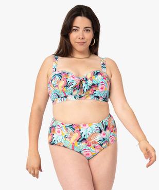 Haut de maillot de bain femme effet drapé  vue3 - GEMO (PLAGE) - GEMO
