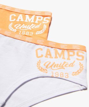 Shorties en coton stretch avec inscription fille (lot de 3) - Camps United vue2 - CAMPS UNITED - GEMO