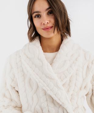 Robe de chambre en maille douillette femme vue2 - GEMO(HOMWR FEM) - GEMO