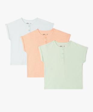 Tee-shirt manches courtes à col tunisien bébé garçon (lot de 3) vue1 - GEMO(BEBE DEBT) - GEMO