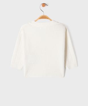 Gilet col V en maille ajourée bébé fille vue3 - GEMO(BEBE DEBT) - GEMO