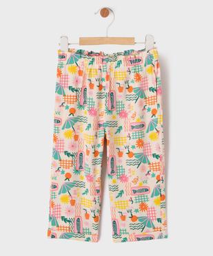 Pantalon en viscose fine et légère à taille élastiquée bébé fille vue1 - GEMO(BEBE DEBT) - GEMO