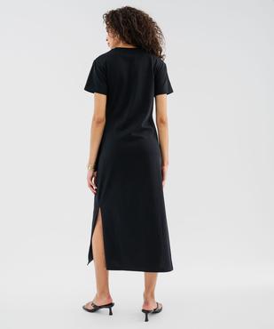 Robe longue à manches courtes en jersey de coton femme vue4 - GEMO(FEMME PAP) - GEMO