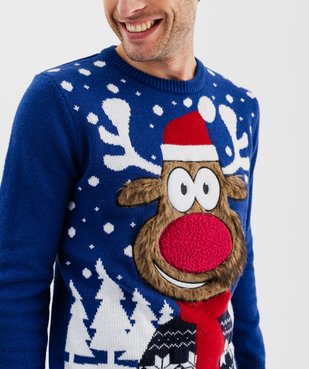 Pull de Noël imprimé avec détails lumineux homme vue2 - GEMO (HOMME) - GEMO