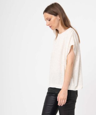 Tee-shirt femme coupe oversize en maille pailletée vue1 - GEMO(FEMME PAP) - GEMO