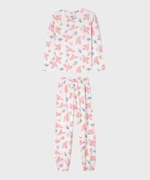 Pyjama en coton à motifs oiseaux fille vue1 - GEMO 4G FILLE - GEMO