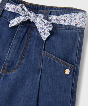 Jean wide leg avec ceinture fleurie fille - LuluCastagnette vue2 - LULUCASTAGNETTE - GEMO