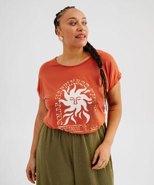 Tee-shirt femme grande taille à manches courtes avec motifs vue1 - GEMO (G TAILLE) - GEMO