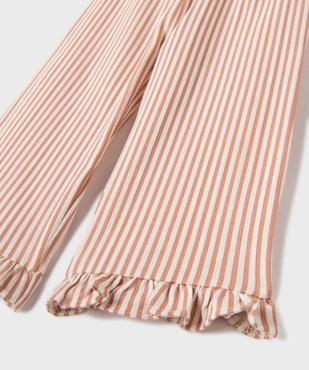 Pantalon en coton imprimé avec volants dans le bas bébé fille vue2 - GEMO(BEBE DEBT) - GEMO