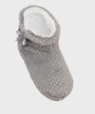 Chaussons montants en fourrure imitation et paillettes femme vue5 - GEMO 4G FEMME - GEMO