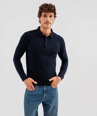 Polo maille manches longues homme vue1 - GEMO 4G HOMME - GEMO