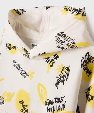 Sweat à capuche avec inscriptions graffiti garçon vue3 - GEMO 4G GARCON - GEMO