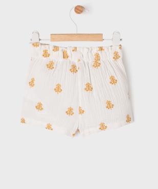 Short ample en double gaze de coton brodée bébé fille - LuluCastagnette vue4 - LULUCASTAGNETTE - GEMO
