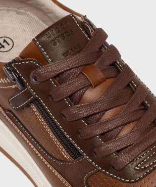 Baskets basse de ville à lacets et zip homme - Urban Steps vue6 - URBAN STEPS - GEMO