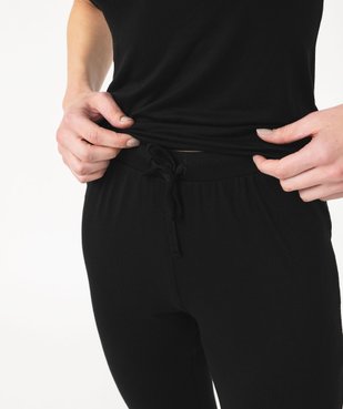 Pantalon de pyjama en maille fine avec bas resserré femme vue2 - GEMO 4G FEMME - GEMO