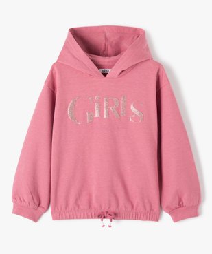 Sweat fille à taille froncée et capuche, motif pailleté vue2 - GEMO (ENFANT) - GEMO