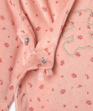 Pyjama velours 2 pièces bébé fille - LuluCastagnette vue4 - LULU CASTAGNETTE GEMO FOR GOOD - GEMO