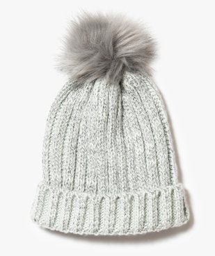 Bonnet en maille côtelée avec pompon vue2 - GEMO (ACCESS) - GEMO