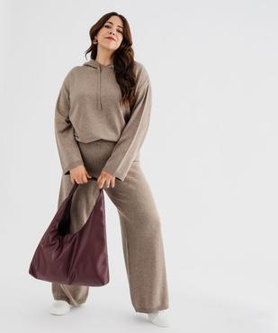 Pull à capuche coupe loose en fine maille femme vue4 - GEMO (G TAILLE) - GEMO