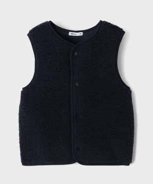 Veste sans manches en sherpa à boutons pression garçon vue1 - GEMO (ENFANT) - GEMO
