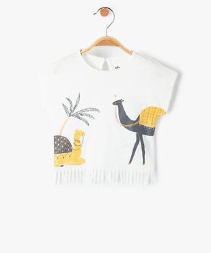 Tee-shirt à franges et manches courtes bébé fille vue1 - GEMO(BEBE DEBT) - GEMO