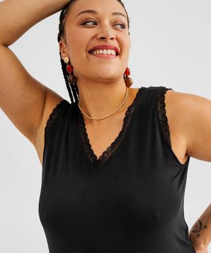 Débardeur en viscose avec double col V femme grande taille vue2 - GEMO 4G GT - GEMO