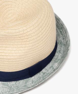 Chapeau en paille de papier avec galon et bords en toile garçon vue2 - GEMO(BEBE DEBT) - GEMO