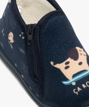 Chaussons bottillons en velours fermeture zippée bébé garçon vue6 - GEMO 4G BEBE - GEMO