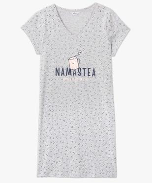 Chemise de nuit imprimée à manches courtes femme vue4 - GEMO 4G FEMME - GEMO