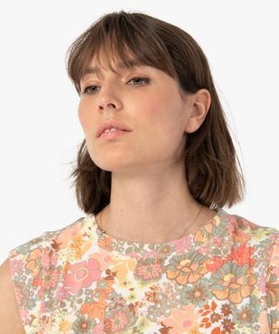 Tee-shirt femme à manches courtes à motifs fleuris vue2 - GEMO(FEMME PAP) - GEMO