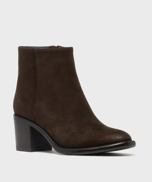 Boots zippées en suédine à talon haut et large femme - Valentina Baldano vue2 - VALENTINA BALDA - GEMO