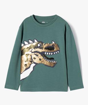 Tee-shirt à manches longues avec motif dinosaures et sequins réversibles garçon vue3 - GEMO (ENFANT) - GEMO