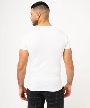 Tee-shirt homme à manches courtes et col rond en coton biologique (lot de 2) vue3 - GEMO 4G HOMME - GEMO