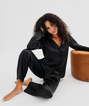 Pyjama 2 pièces en satin femme vue1 - GEMO 4G FEMME - GEMO