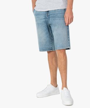 Bermuda en jean homme délavé coupe chino vue1 - GEMO (HOMME) - GEMO