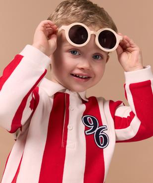 Sweat à rayures avec col polo bébé garçon - LuluCastagnette vue6 - LULU CASTAGNETTE GEMO FOR GOOD - GEMO