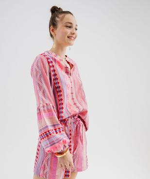 Blouse à manches longues bouffantes femme vue2 - GEMO(FEMME PAP) - GEMO