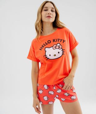 Pyjashort avec motif chaton femme - Hello Kitty vue2 - HELLO KITTY - GEMO