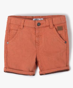 Short bébé garçon en toile colorée extensible vue1 - GEMO(BEBE DEBT) - GEMO