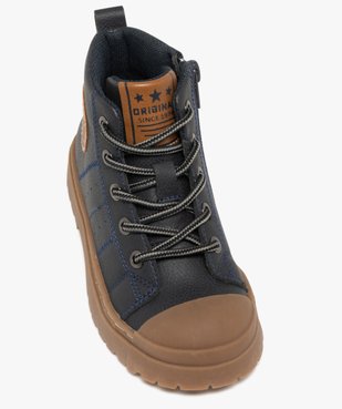 Boots garçon à semelle épaisse avec zip et à lacets vue6 - BUGGY - GEMO