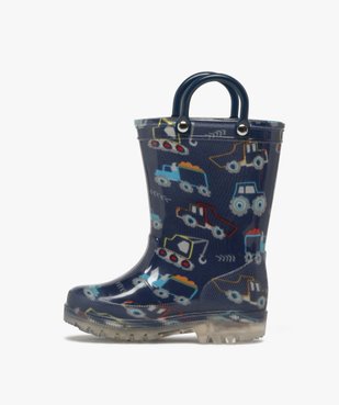 Bottes de pluie bébé garçon à semelle lumineuse avec anses vue4 - BUGGY - GEMO
