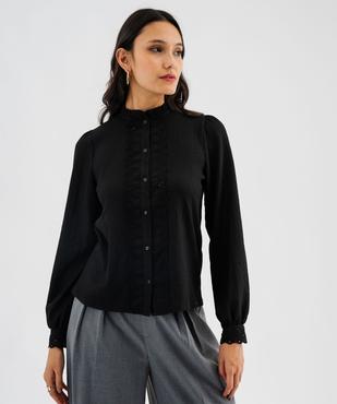 Chemise manches longues en maille texturée et dentelle femme vue4 - GEMO(FEMME PAP) - GEMO