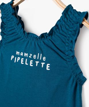Débardeur à message et fronces bébé fille vue2 - GEMO(BEBE DEBT) - GEMO