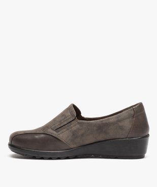 Mocassins confort bi-matières avec semelle compensée femme vue3 - G'FLEX - GEMO