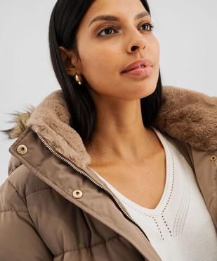 Doudoune mi-longue à capuche femme vue2 - GEMO 4G FEMME - GEMO