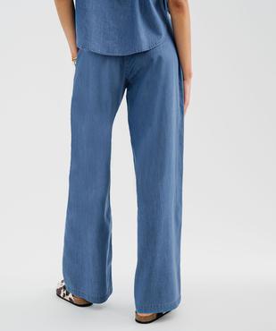 Pantalon ample en toile denim fluide femme vue3 - GEMO(FEMME PAP) - GEMO